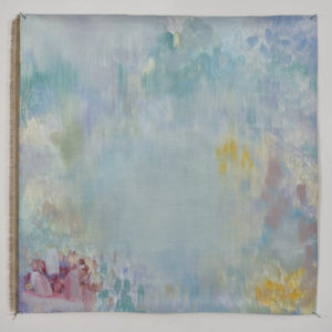Improvisation – nuancier ‘hortensia’ 2, huile sur toile, 50 x 50 cm, 2020.