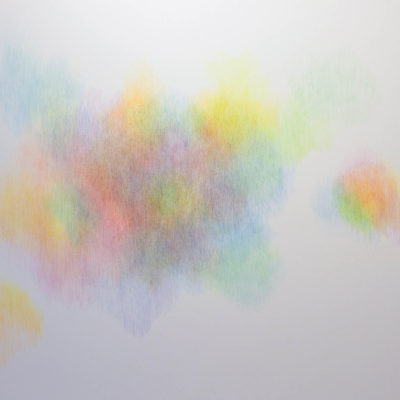 Modulation chromatique 5, crayons de couleur sur papier marouflé sur dibond, 108 x 98 cm, 2015.