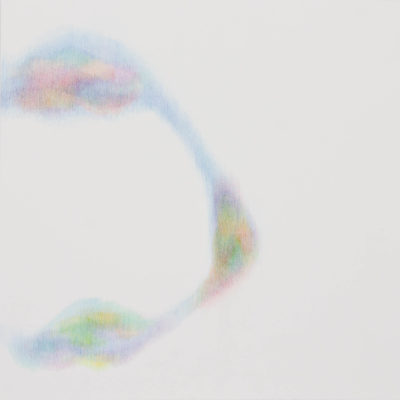 Modulation chromatique 1, crayons de couleur sur papier marouflé sur dibond, 89,2 x 89 cm, 2015.