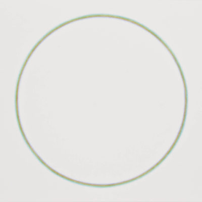 Cercle chromatique n°2, parcours H, cercle chromatique en 24 couleurs, crayons de couleur sur papier marouflé sur dibond, 107,1 x 97,1 cm, 2015.