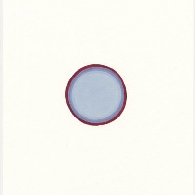 Core ‘hortensia’ 3, huile sur papier, 21 x 29,7 cm, 2021.