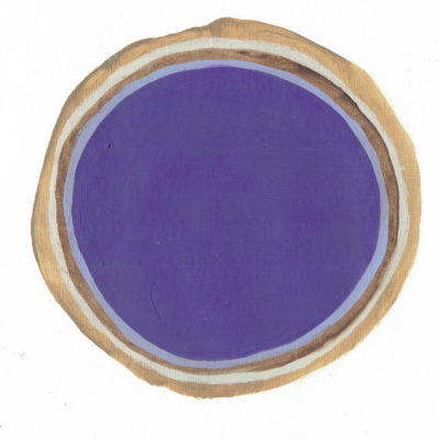 Core ‘chicorée’, huile sur papier, 21 x 29,7 cm, 2018.