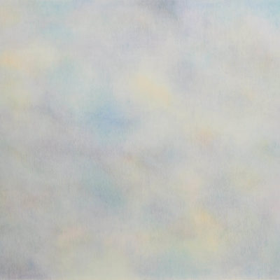 Espace vibratoire bleu céleste, crayons de couleur sur papier marouflé sur dibond, 200 x 100 cm, 2019.