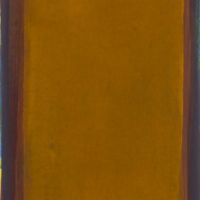 Monochrome n°13 : sens A.H., du jaune à l'orange, huile sur intissé marouflé sur panneau, 24,2 x 30 cm, 2015.