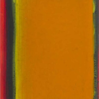 Monochrome n°3 : sens H., du vermillon à l'orange, huile sur intissé marouflé sur panneau, 16 x 20 cm, 2015.