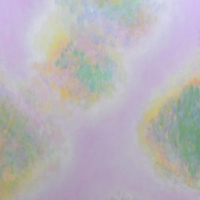 Triptyque Univers dans des univers, 3 huiles sur toile tendues sur châssis, 80 x 120 cm, 2025. + vue d’exposition, Cercle Münster - Luxembourg 3