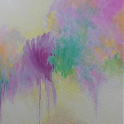 Triptyque Univers dans des univers, 3 huiles sur toile tendues sur châssis, 80 x 120 cm, 2025. + vue d’exposition, Cercle Münster - Luxembourg 2