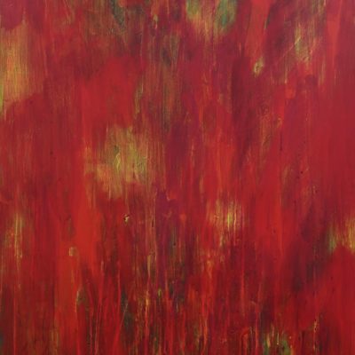 Superposition de pigments liés à la colle de peau sur panneau préparé à la colle de peau, 70 x 100 cm, 2025.